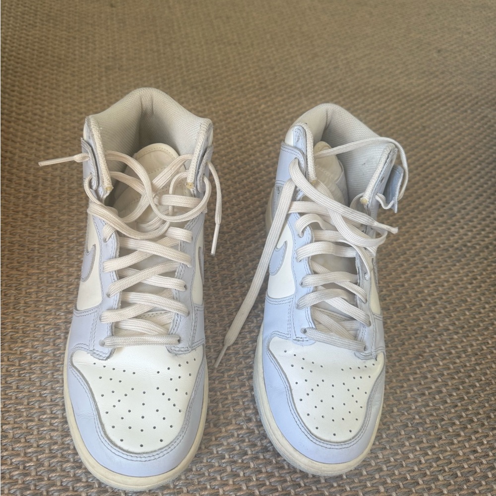 White and Gray High-Top Sneakers